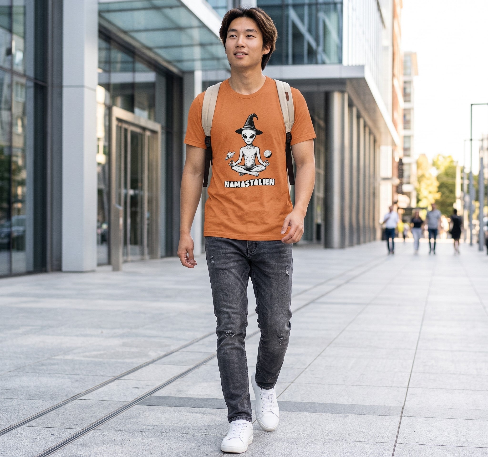Namast'alien Funny Alien Witch Shirt - Celestial Witchy Graphic Tee