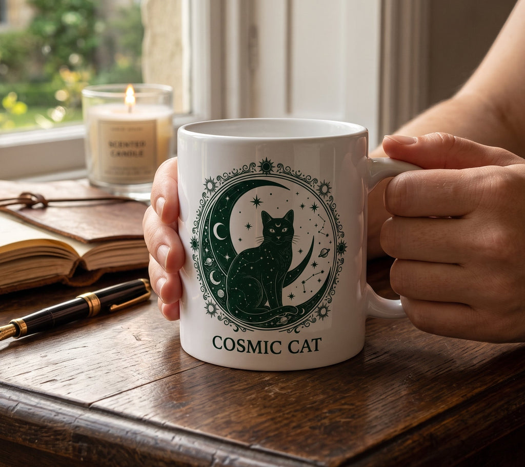 Cosmic Cat Emerald Mug | MAGGIC Studio