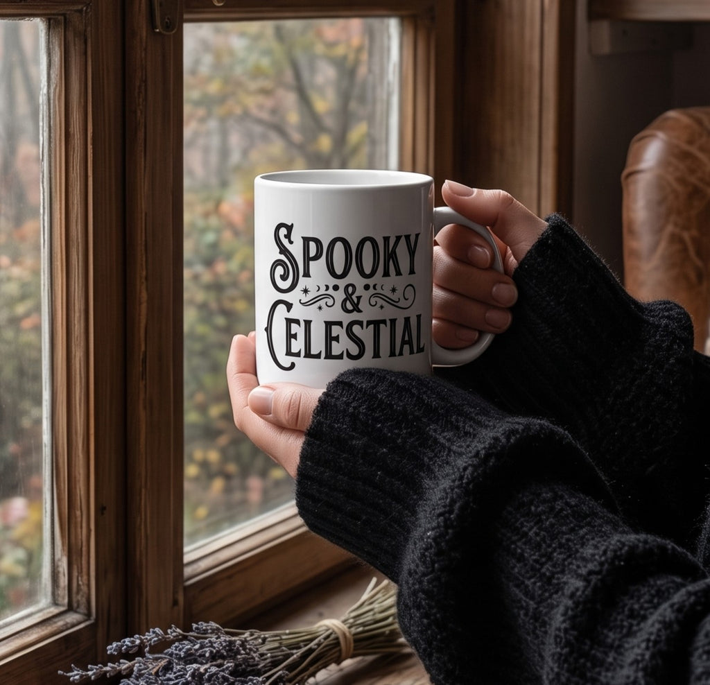 Spooky & Celestial Vintage Autumn Ceramic Mug | MAGGIC Studio