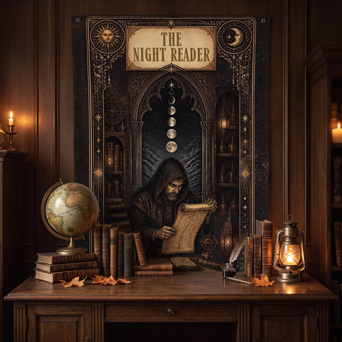 The Night Reader Mystic Flag & Wall Tapestry | MAGGIC Studio