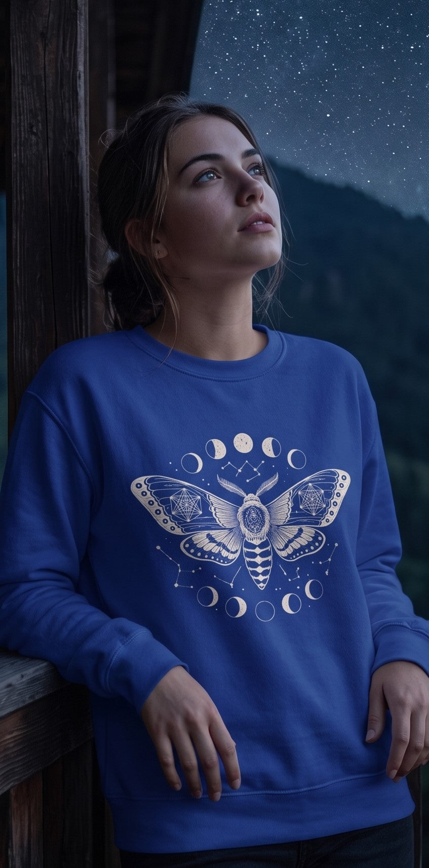 Celestial Moth Moon Phases Sweatshirt | MAGGIC Studio