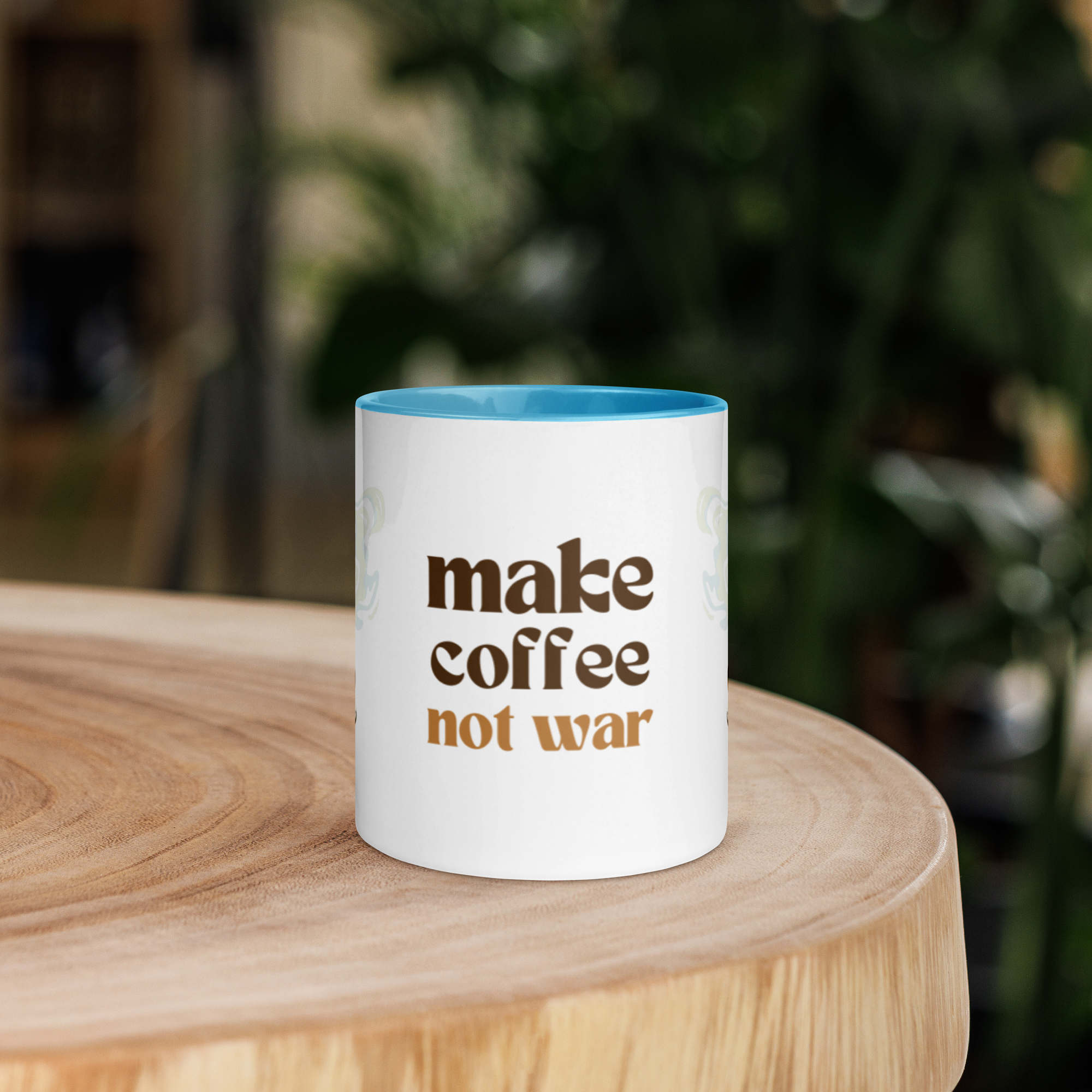 Make Coffee Not War Mug - Retro Peace Dove & Coffee Ceramic Cup, Cozy Boho Coffee Lover Gift