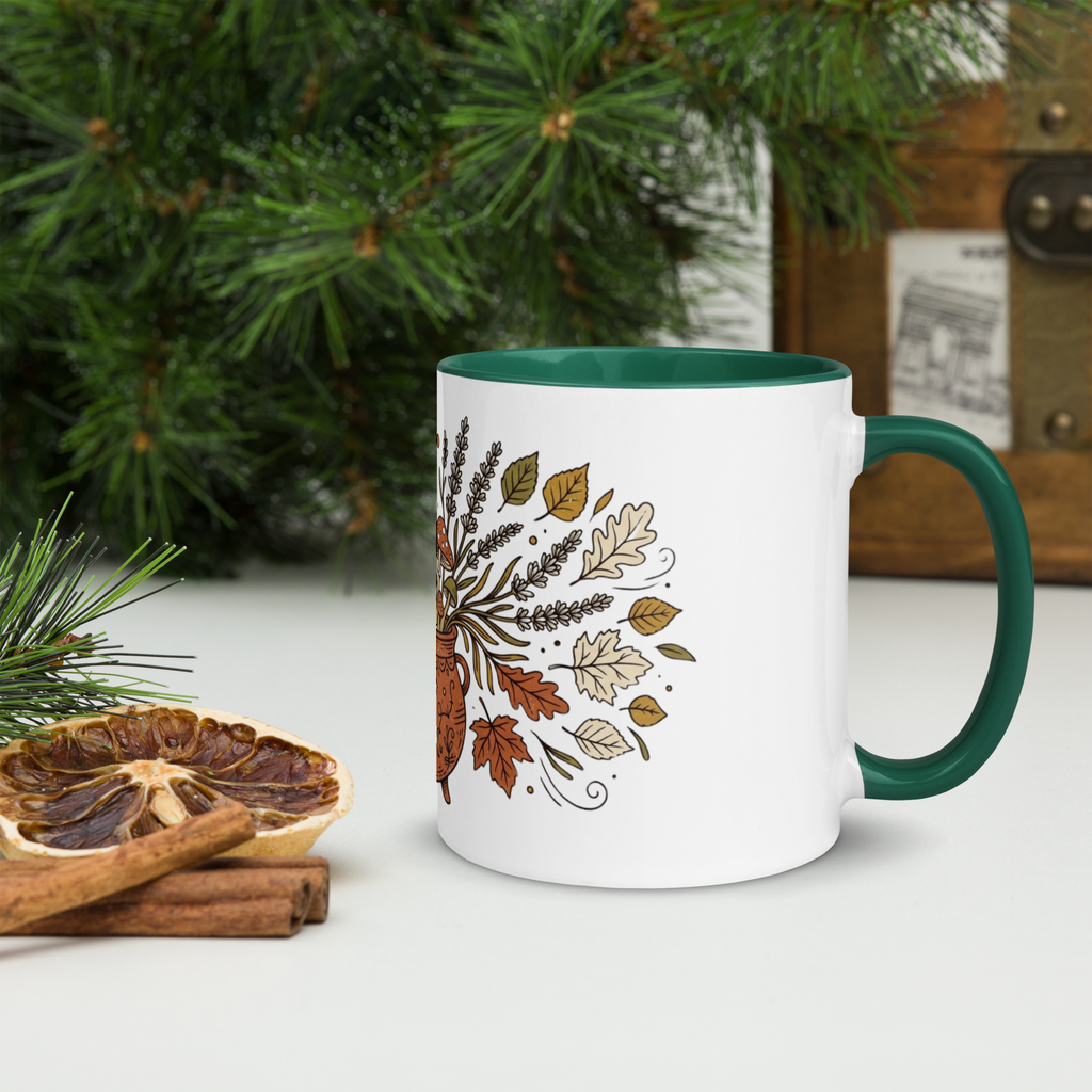 Witch’s Brew Cauldron Mug - Autumn Botanical Celestial Mushroom &  Mystic Mug