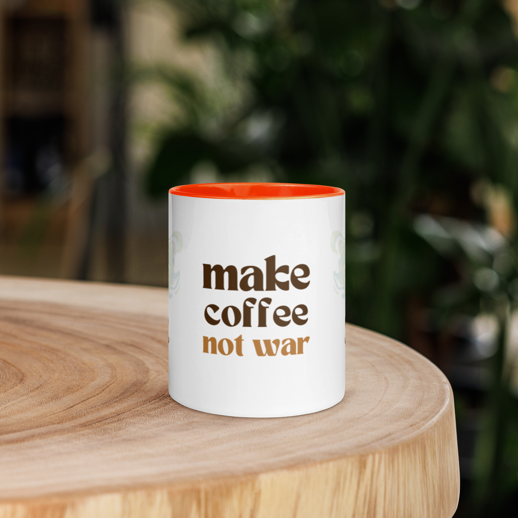 Make Coffee Not War Mug - Retro Peace Dove & Coffee Ceramic Cup, Cozy Boho Coffee Lover Gift